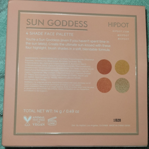 Hipdot Sungodess 4 Shade Face Pallette - Picture 1 of 4